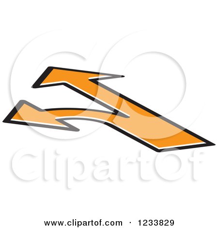 Clipart of Orange Arrows Forking into Different Directions - Royalty Free Vector Illustration by Lal Perera