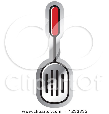 Clipart of a Red Handled Leak Shovel Spatula - Royalty Free Vector Illustration by Lal Perera
