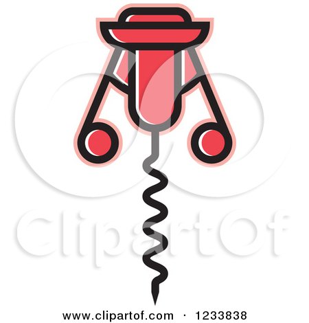 Clipart of a Pink Corkscrew - Royalty Free Vector Illustration by Lal Perera