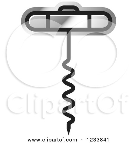 Clipart of a Silver Corkscrew 2 - Royalty Free Vector Illustration by Lal Perera