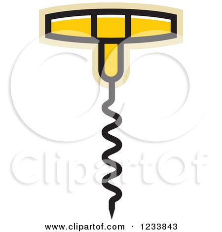 Clipart of a Yellow Corkscrew - Royalty Free Vector Illustration by Lal Perera
