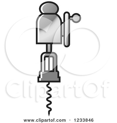 Clipart of a Silver Corkscrew 4 - Royalty Free Vector Illustration by Lal Perera