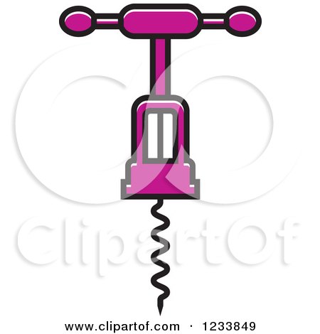 Clipart of a Purple Corkscrew - Royalty Free Vector Illustration by Lal Perera