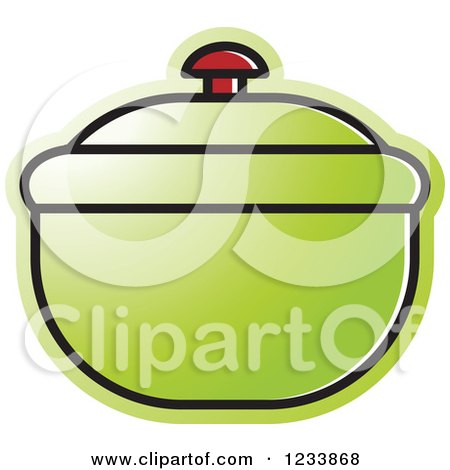 Clipart of a Green Bowl with a Lid - Royalty Free Vector Illustration by Lal Perera