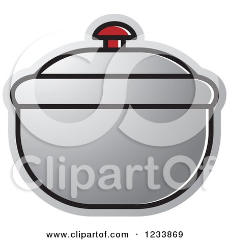 Clipart of a Silver Bowl with a Lid - Royalty Free Vector Illustration by Lal Perera