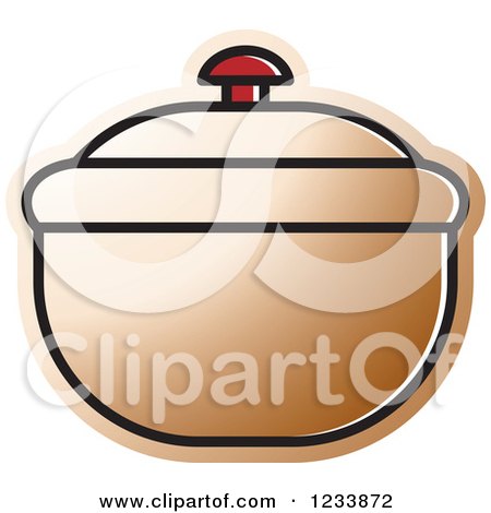 Clipart of a Brown Bowl with a Lid - Royalty Free Vector Illustration by Lal Perera