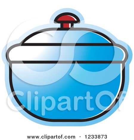 Clipart of a Blue Bowl with a Lid - Royalty Free Vector Illustration by Lal Perera