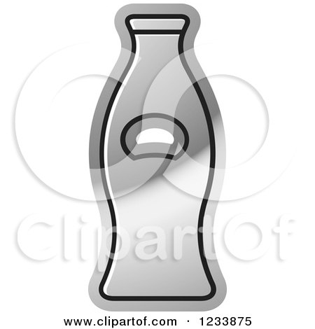 Clipart of a Silver Bottle Opener 3 - Royalty Free Vector Illustration by Lal Perera