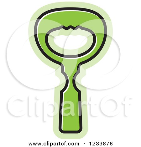 Clipart of a Green Bottle Opener - Royalty Free Vector Illustration by Lal Perera