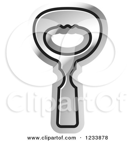 Clipart of a Silver Bottle Opener 2 - Royalty Free Vector Illustration by Lal Perera