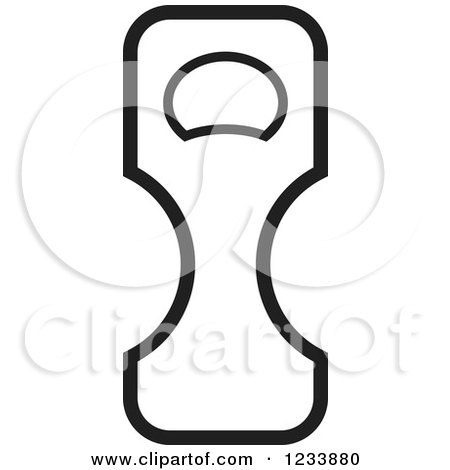 Clipart of a Black and White Bottle Opener - Royalty Free Vector Illustration by Lal Perera