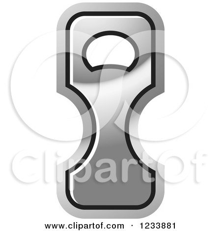 Clipart of a Silver Bottle Opener - Royalty Free Vector Illustration by Lal Perera