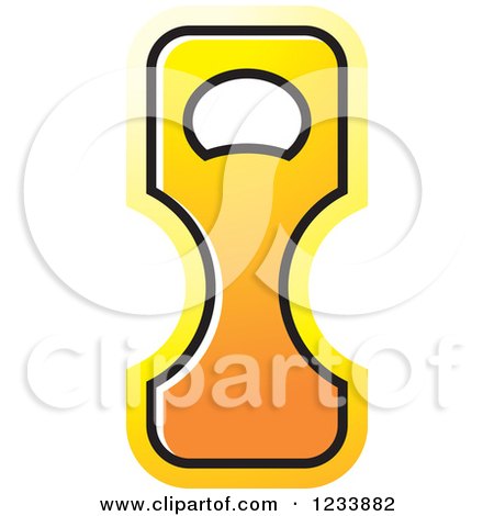 Clipart of an Orange Bottle Opener - Royalty Free Vector Illustration by Lal Perera