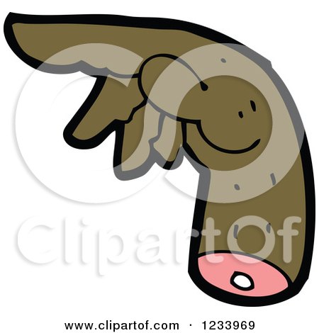 Clipart of a Severed Hand Pointing - Royalty Free Vector Illustration by lineartestpilot