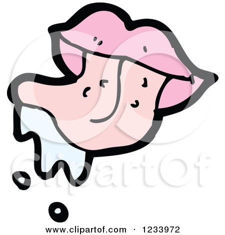 Clipart of a Pink Licking Mouth - Royalty Free Vector Illustration by lineartestpilot