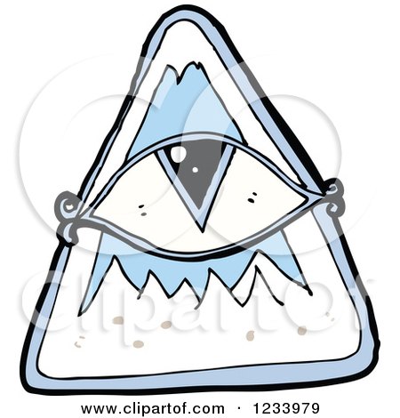 Clipart of an Eye in a Pyramid - Royalty Free Vector Illustration by lineartestpilot