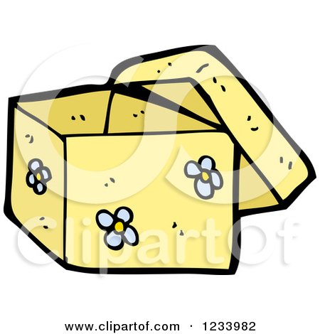 Clipart of a Yellow Floral Box - Royalty Free Vector Illustration by lineartestpilot