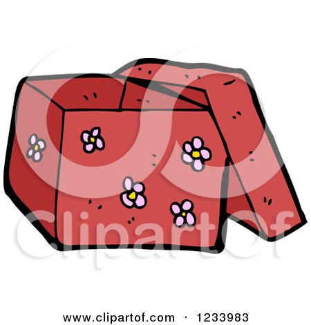 Clipart of a Red Floral Box - Royalty Free Vector Illustration by lineartestpilot