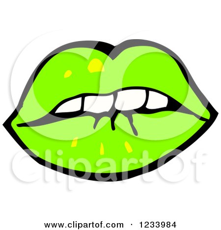 Clipart of a Green Mouth - Royalty Free Vector Illustration by lineartestpilot