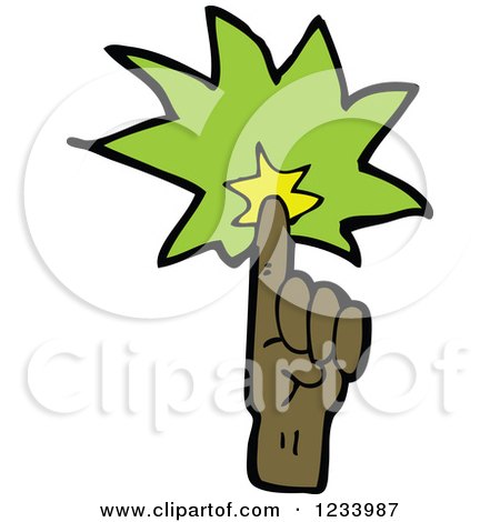 Clipart of a Hand with Flames - Royalty Free Vector Illustration by lineartestpilot