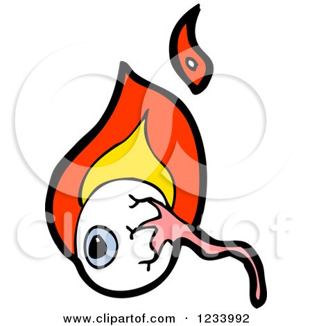 Clipart of a Flaming Eyeball - Royalty Free Vector Illustration by lineartestpilot