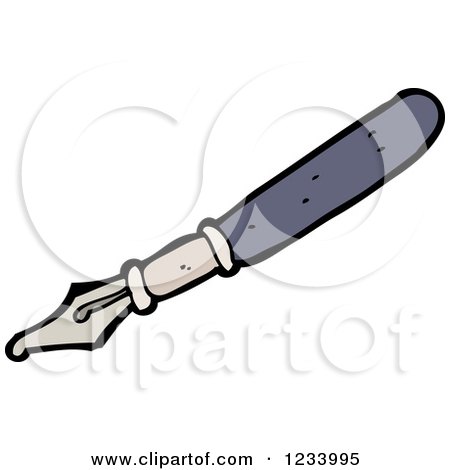 Clipart of a Fountain Pen - Royalty Free Vector Illustration by lineartestpilot