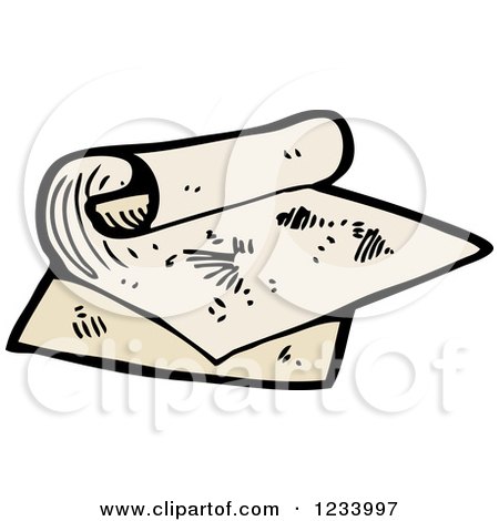 Clipart of Rolled Maps - Royalty Free Vector Illustration by lineartestpilot
