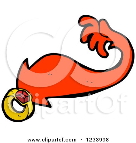 Clipart of a Hand Emerging from a Magic Ring - Royalty Free Vector Illustration by lineartestpilot