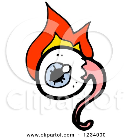 Clipart of a Burning Eyeball - Royalty Free Vector Illustration by lineartestpilot