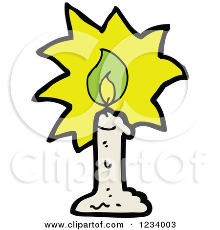 Clipart of a Burning Candle - Royalty Free Vector Illustration by lineartestpilot