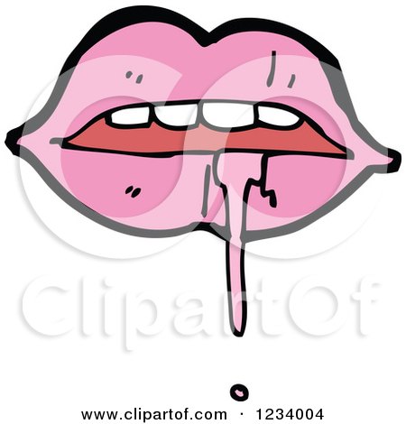 Clipart of a Pink Drooling Mouth - Royalty Free Vector Illustration by lineartestpilot