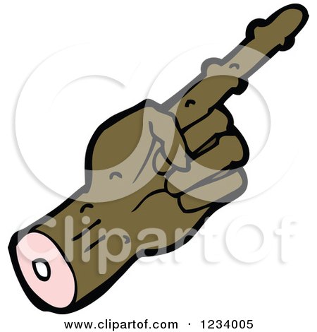 Clipart of a Severed Pointing Hand - Royalty Free Vector Illustration by lineartestpilot