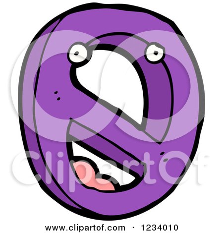 Clipart of a Number Zero with Eyes - Royalty Free Vector Illustration by lineartestpilot