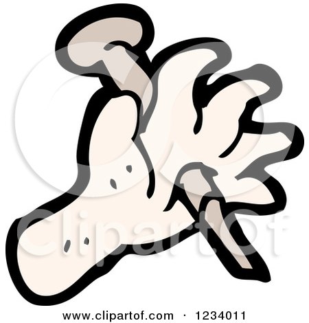 Clipart of a Hand Punctured with a Nail - Royalty Free Vector Illustration by lineartestpilot