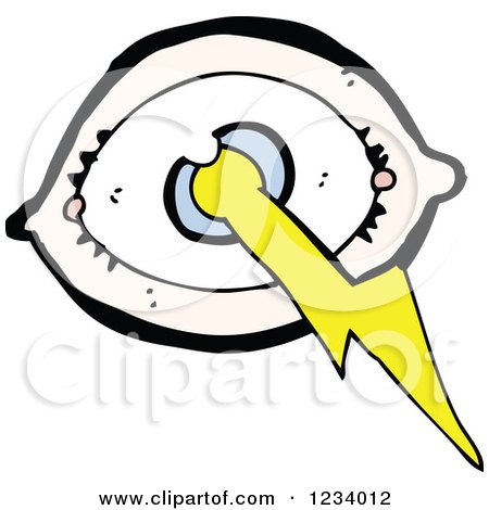 Clipart of an Eye with Lightning - Royalty Free Vector Illustration by lineartestpilot