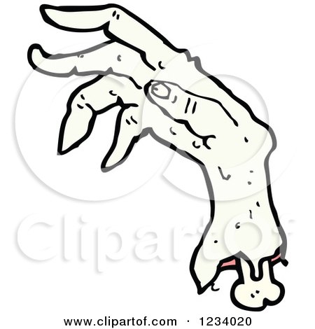 Clipart of a Severed Zombie Hand - Royalty Free Vector Illustration by lineartestpilot