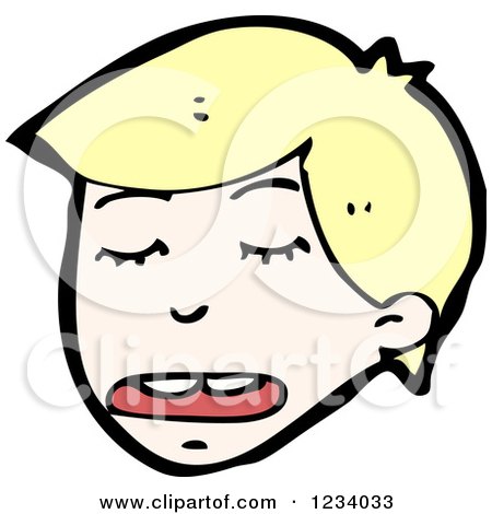 Clipart of a Talking Blond Man - Royalty Free Vector Illustration by lineartestpilot