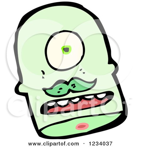 Clipart of a Green Severed Head - Royalty Free Vector Illustration by lineartestpilot
