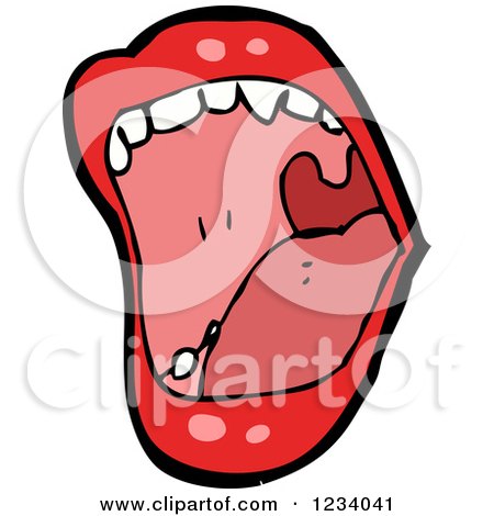 Clipart of a Red Shouting Mouth - Royalty Free Vector Illustration by lineartestpilot