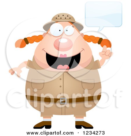 Clipart of a Talking Safari or Explorer Woman - Royalty Free Vector Illustration by Cory Thoman