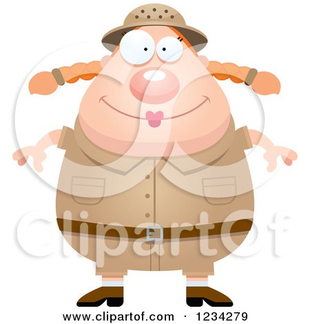 Clipart of a Happy Safari or Explorer Woman - Royalty Free Vector Illustration by Cory Thoman