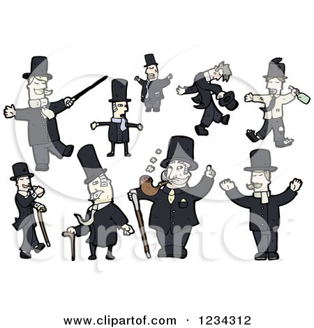 Clipart of Gentlemen - Royalty Free Vector Illustration by lineartestpilot