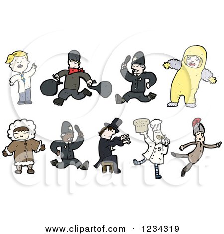 Clipart of Men and Occupations - Royalty Free Vector Illustration by lineartestpilot