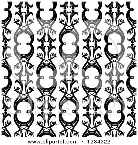 Clipart of a Seamless Black and White Pattern - Royalty Free Vector Illustration by lineartestpilot