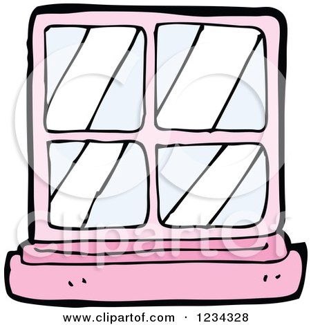 Clipart of a Pink Window - Royalty Free Vector Illustration by lineartestpilot