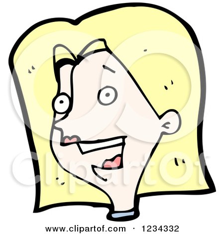 Clipart of a Talkative Blond Woman - Royalty Free Vector Illustration by lineartestpilot