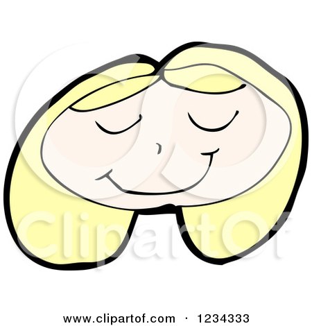 Clipart of a Doodled Happy Blond Girl - Royalty Free Vector Illustration by lineartestpilot