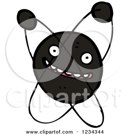 Clipart of a Happy Atom - Royalty Free Vector Illustration by lineartestpilot
