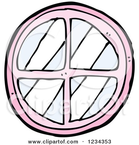 Clipart of a Round Pink Window - Royalty Free Vector Illustration by lineartestpilot