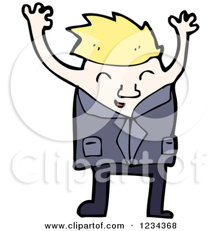 Clipart of a Man Holding His Hands up - Royalty Free Vector Illustration by lineartestpilot